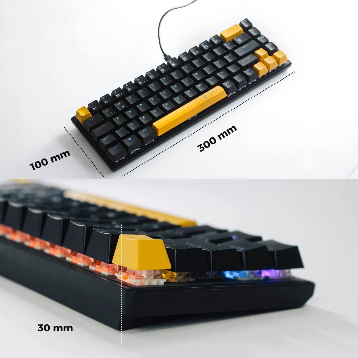 Teclado Mecânico Gamer 60% Computador Rgb Hot Swap Usb Pc