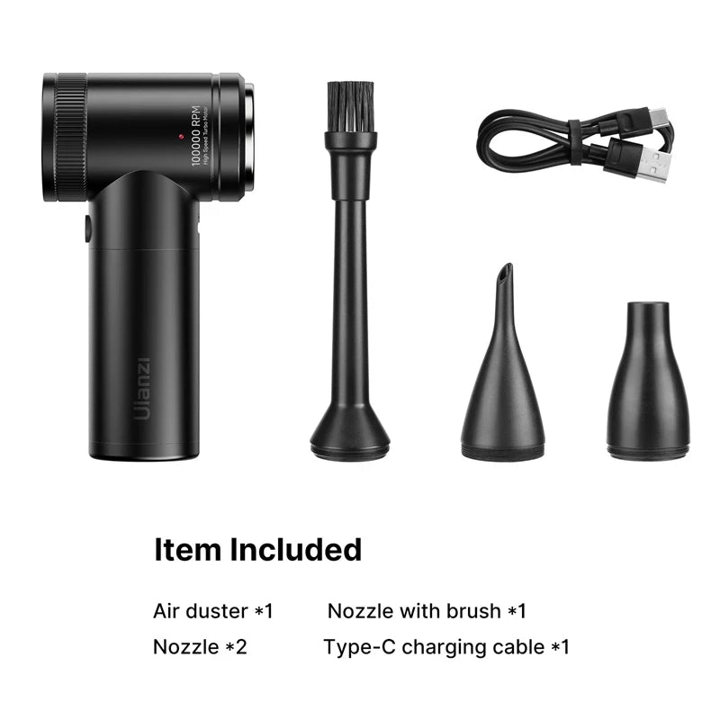 Ulanzi Powerful Electric Air Duster Blower and Vacuum Cleaner 2-in-1 for DSLR Cameras Computer Keyboards Pet Houses Car Interior