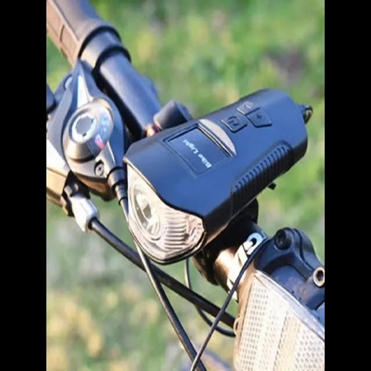 Headlight Bicycle Horn LED Flashlight Bike Speedometer USB