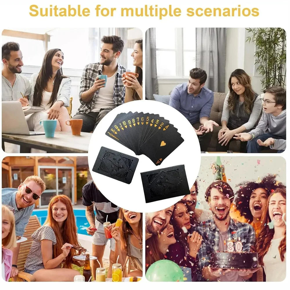 Color Black Gold Playing Card Game Card Group Waterproof Poker Suit Magic Dmagic Package Board Game Gift Collection