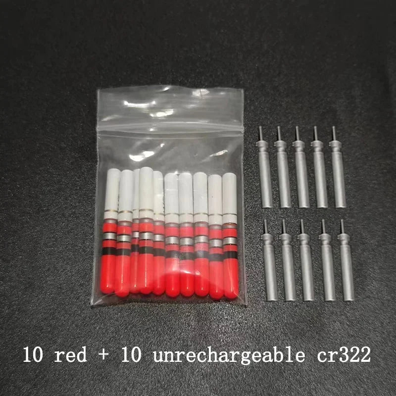 10pcs Light Sticks Green / Red Work with CR322 Battery LED Lamp Lightstick Luminous Night Fishing Tackle Accessory J553