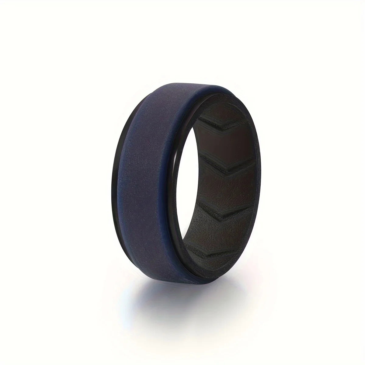 7 Pack Men's Silicone Rings Mens Rubber Wedding Bands Breathable Design, 8mm Wide, 2mm Thick