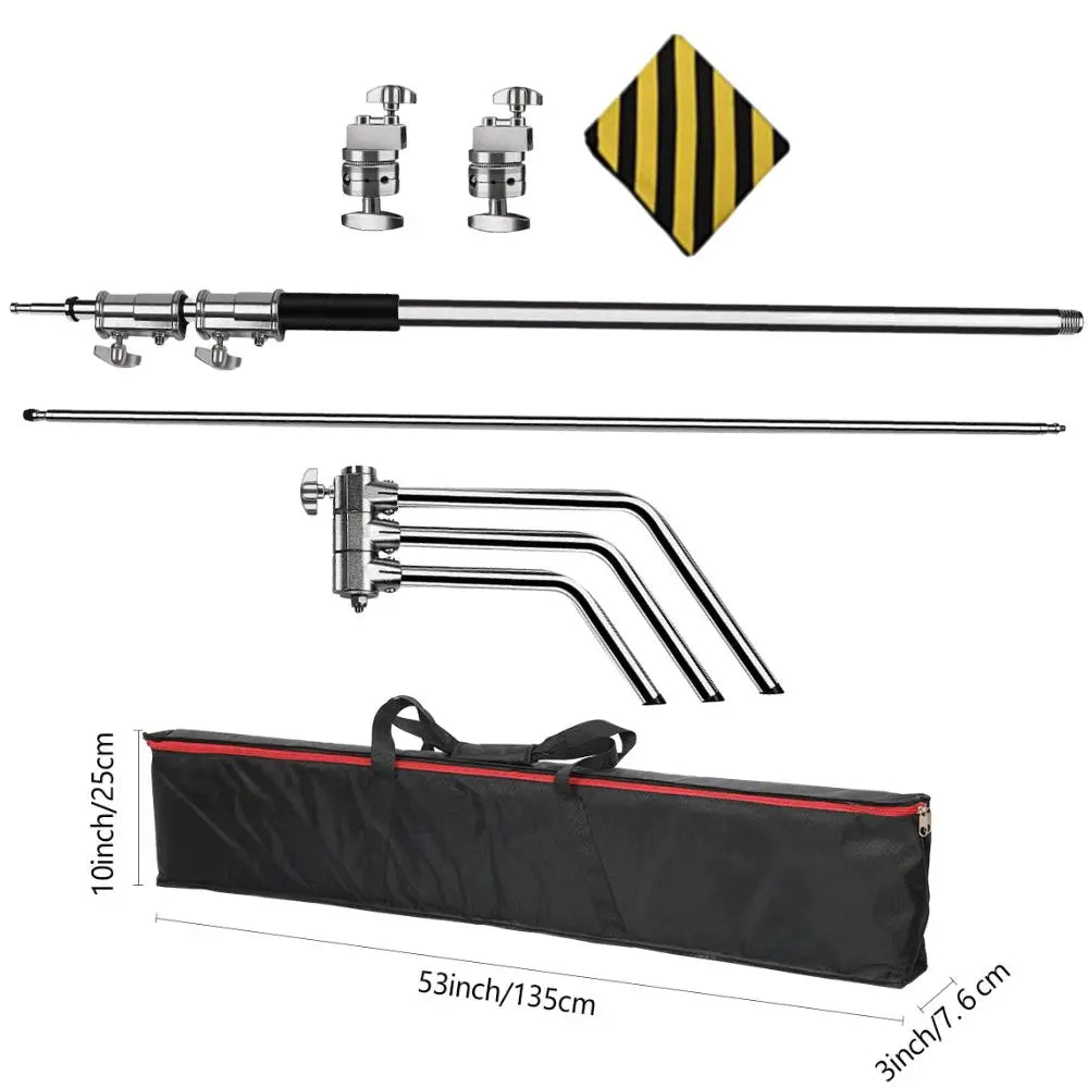 2.6M/8.5FT Stainless Steel Century Foldable Light Stand Tripod Magic Leg Photography C-Stand For Spot Light,Softbox,Photo Studio