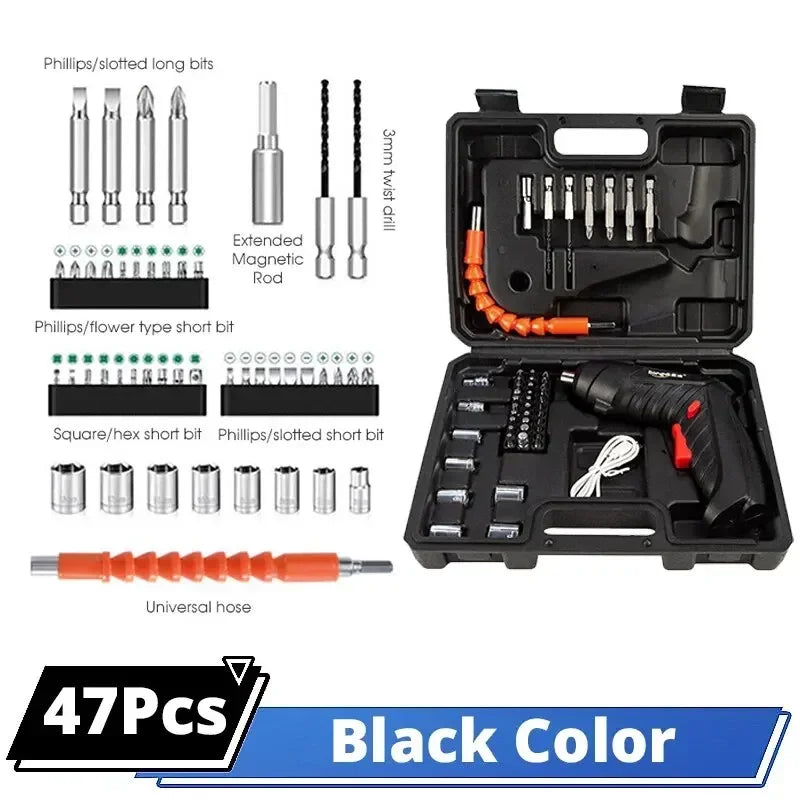 3.6v Power Tools Set Household Maintenance Repair 1800mAh Lithium Battery Mini Household Electric Drill Cordless Screwdriver Col