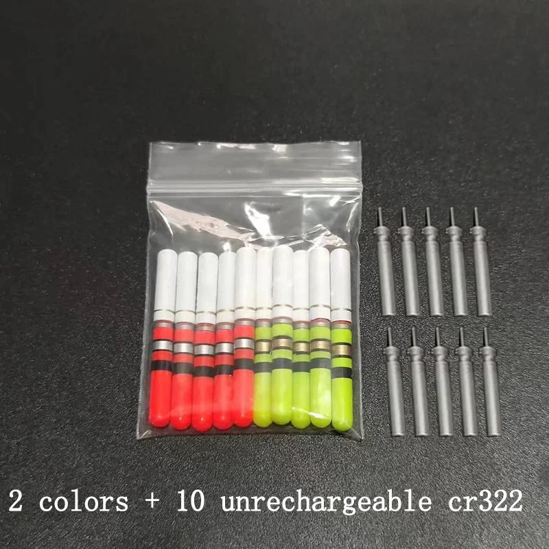 10pcs Light Sticks Green / Red Work with CR322 Battery LED Lamp Lightstick Luminous Night Fishing Tackle Accessory J553