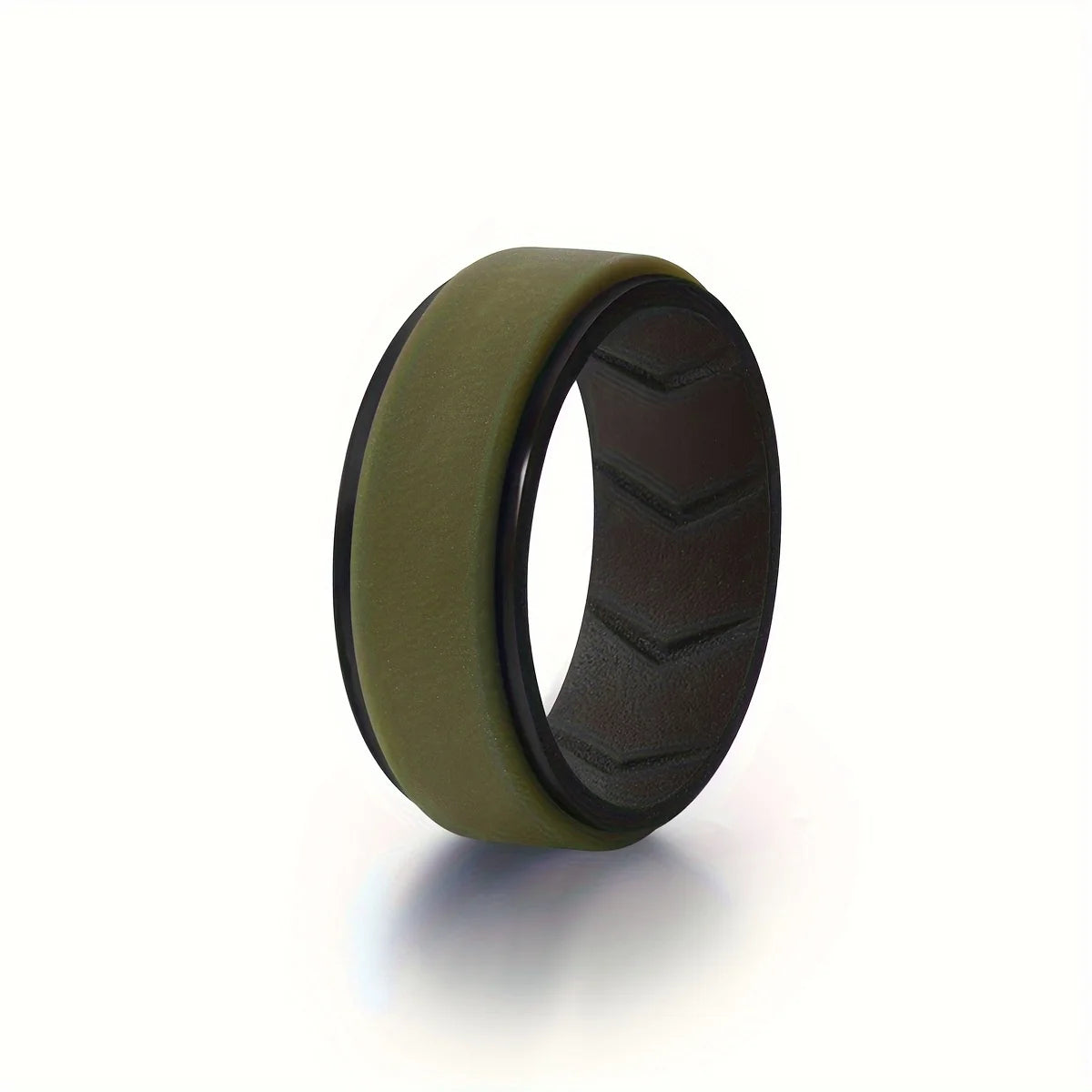 7 Pack Men's Silicone Rings Mens Rubber Wedding Bands Breathable Design, 8mm Wide, 2mm Thick